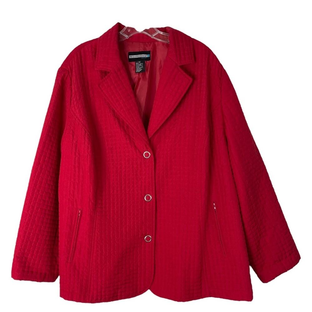 Vintage red quilted snap barn chore lightweight western cottagecore jacket 2X